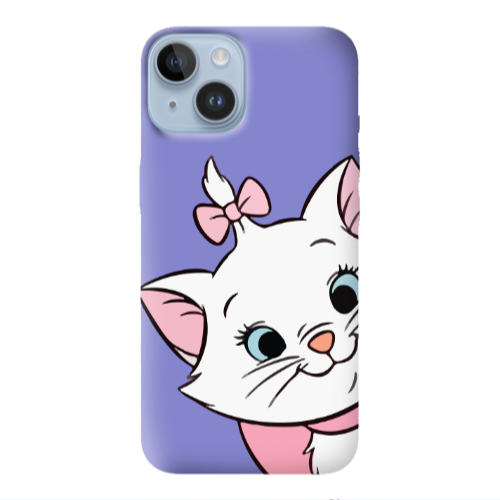 Apple iPhone 14 Plus I am here Purple Colored Silicone TPU Θήκη