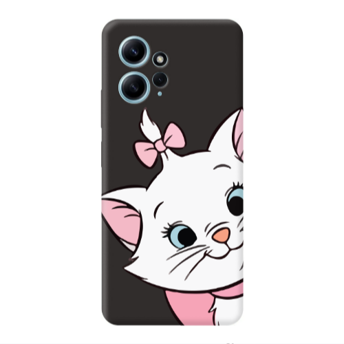 Xiaomi Redmi Note 12 4G I am here Black Colored Silicone TPU Θήκη