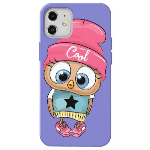 Apple iPhone 12 Cool Star Purple Colored Silicone TPU Θήκη