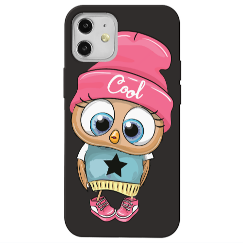 Apple iPhone 12 Cool Star Black Colored Silicone TPU Θήκη