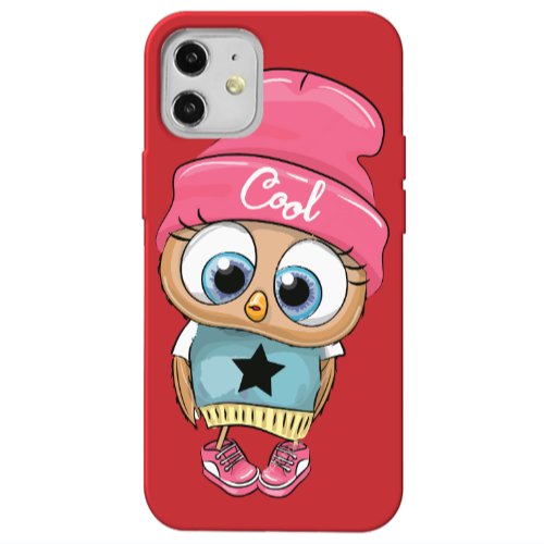 Apple iPhone 12 Cool Star Red Colored Silicone TPU Θήκη