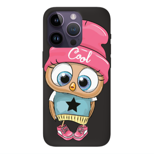 Apple iPhone 14 Pro Max Cool Star Black Colored Silicone TPU Θήκη