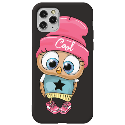 Apple iPhone 11 Pro Max Cool Star Black Colored Silicone TPU Θήκη