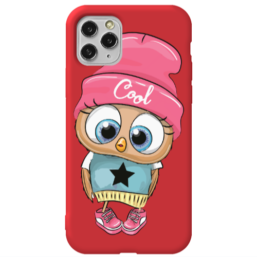 Apple iPhone 11 Pro Max Cool Star Red Colored Silicone TPU Θήκη
