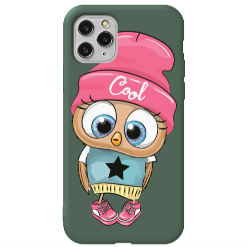 Apple iPhone 11 Pro Max Cool Star Dark Green Colored Silicone TPU Θήκη