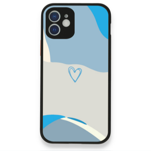 Apple iPhone 12 Mini Heart Black Glossy Θήκη