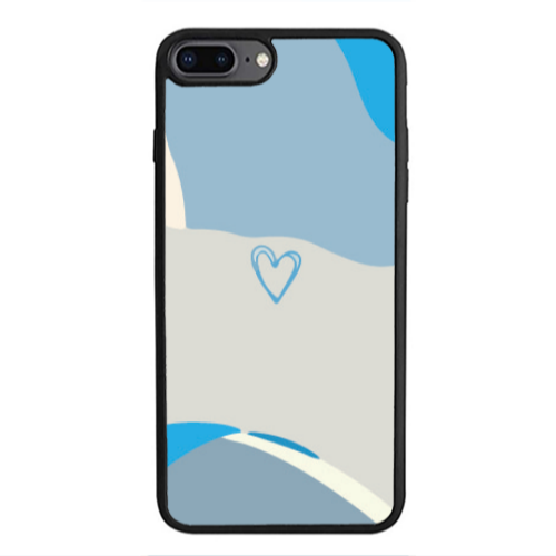 Apple iPhone 7 Plus Mini Heart Black Glossy Θήκη