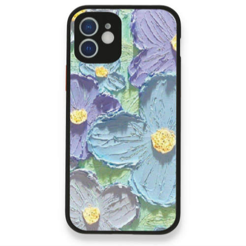 Apple iPhone 12 Daisy picture 2 Black Glossy Θήκη