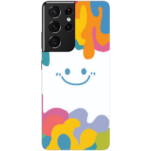 Samsung S21 Ultra Oil Paint Smile Transparent Silicone TPU Θήκη