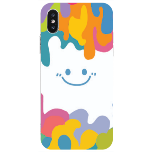 Apple iPhone Xs Max Oil Paint Smile Transparent Silicone TPU Θήκη