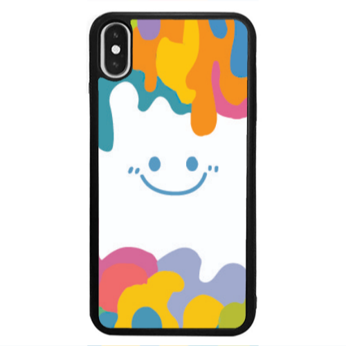 Apple iPhone Xs Max Oil Paint Smile Black Glossy Θήκη