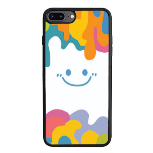 Apple iPhone 7 Plus Oil Paint Smile Black Glossy Θήκη
