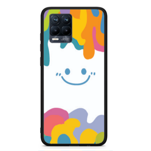 Realme 8  Oil Paint Smile Black Glossy Θήκη