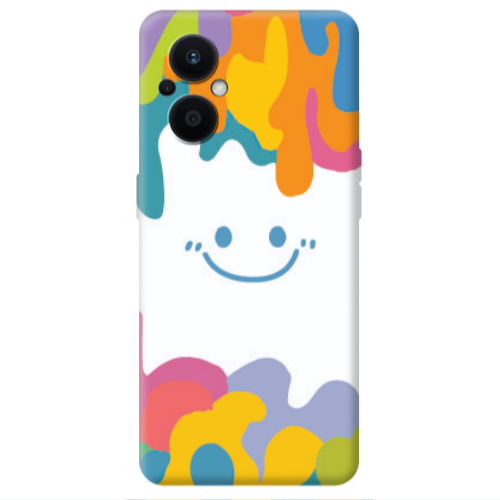 Oppo Reno 7 Lite Oil Paint Smile Transparent Silicone TPU Θήκη