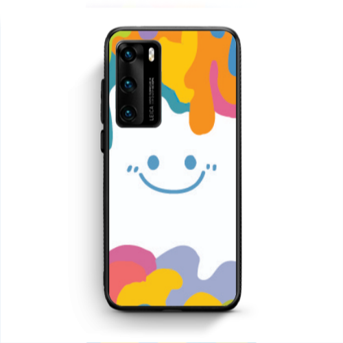 Huawei P40 Oil Paint Smile Black Glossy Θήκη