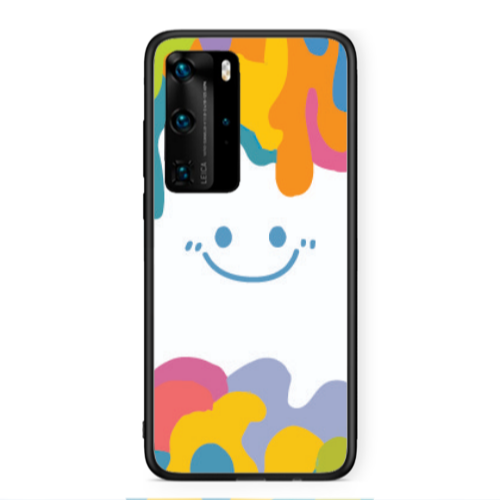 Huawei P40 Pro Oil Paint Smile Black Glossy Θήκη