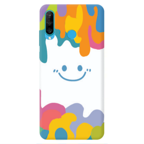 Huawei P30 Lite Oil Paint Smile Transparent Silicone TPU Θήκη
