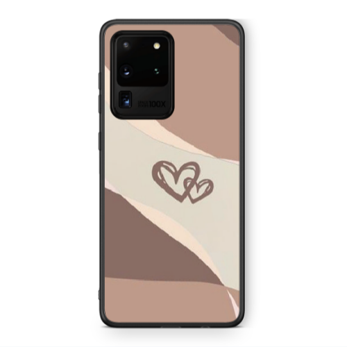 Samsung S20 Ultra Mini Hearts Black Glossy Θήκη