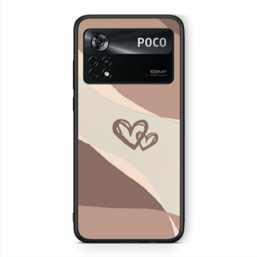 Xiaomi Poco X4 Pro Mini Hearts Black Glossy Θήκη