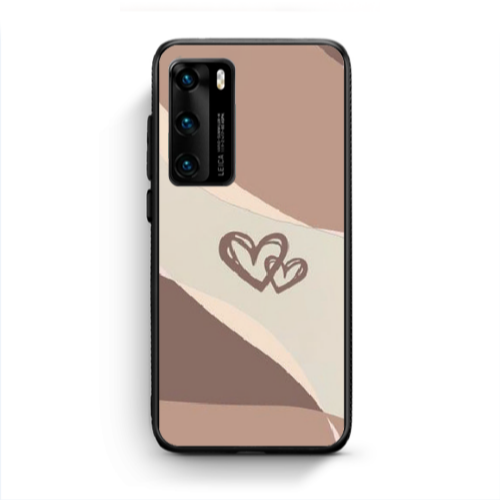 Huawei P40 Mini Hearts Black Glossy Θήκη