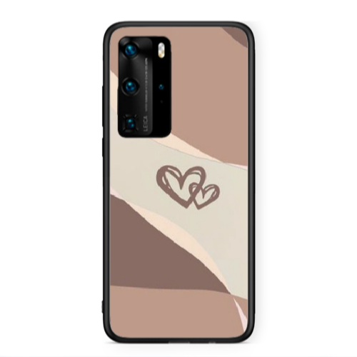 Huawei P40 Pro Mini Hearts Black Glossy Θήκη
