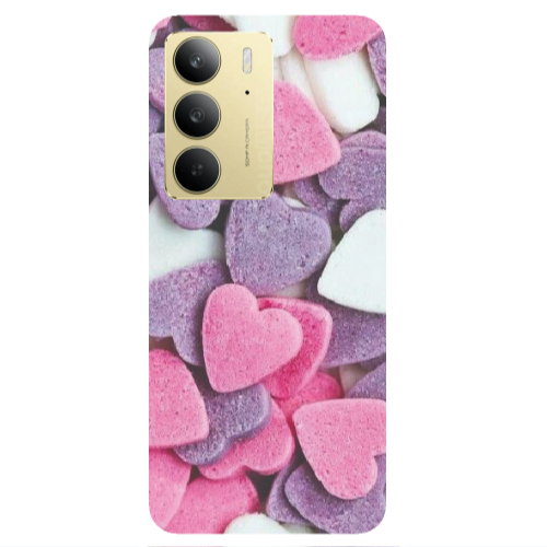 Realme C 75 Sponge Hearts Transparent Silicone TPU Θήκη