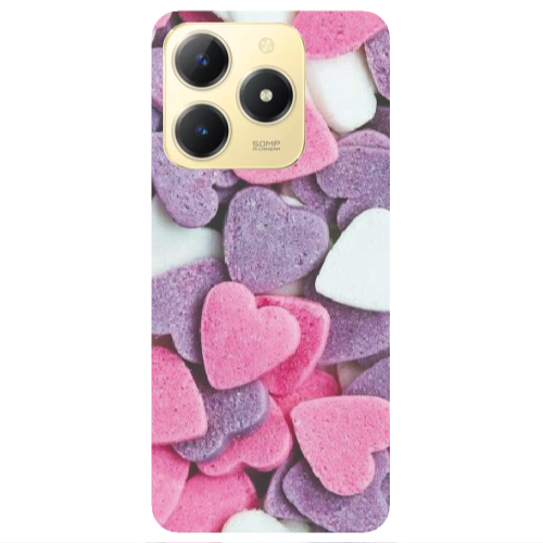 Realme C61 Sponge Hearts Transparent Silicone TPU Θήκη