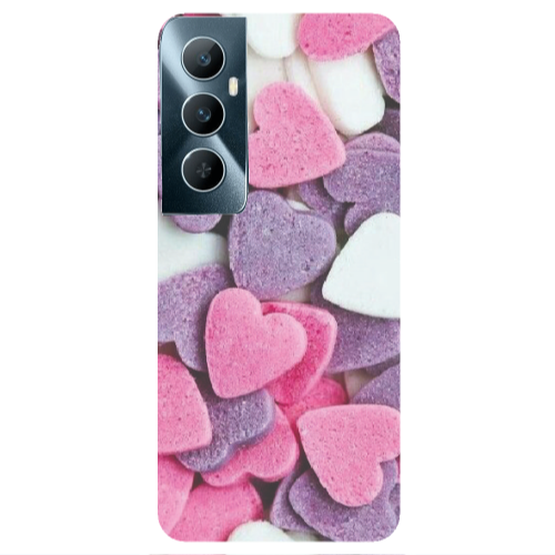 Realme C65 Sponge Hearts Transparent Silicone TPU Θήκη