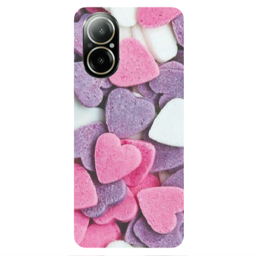 Realme C67 Sponge Hearts Transparent Silicone TPU Θήκη