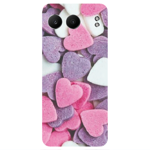 Oneplus Nord 4 Sponge Hearts Transparent Silicone TPU Θήκη