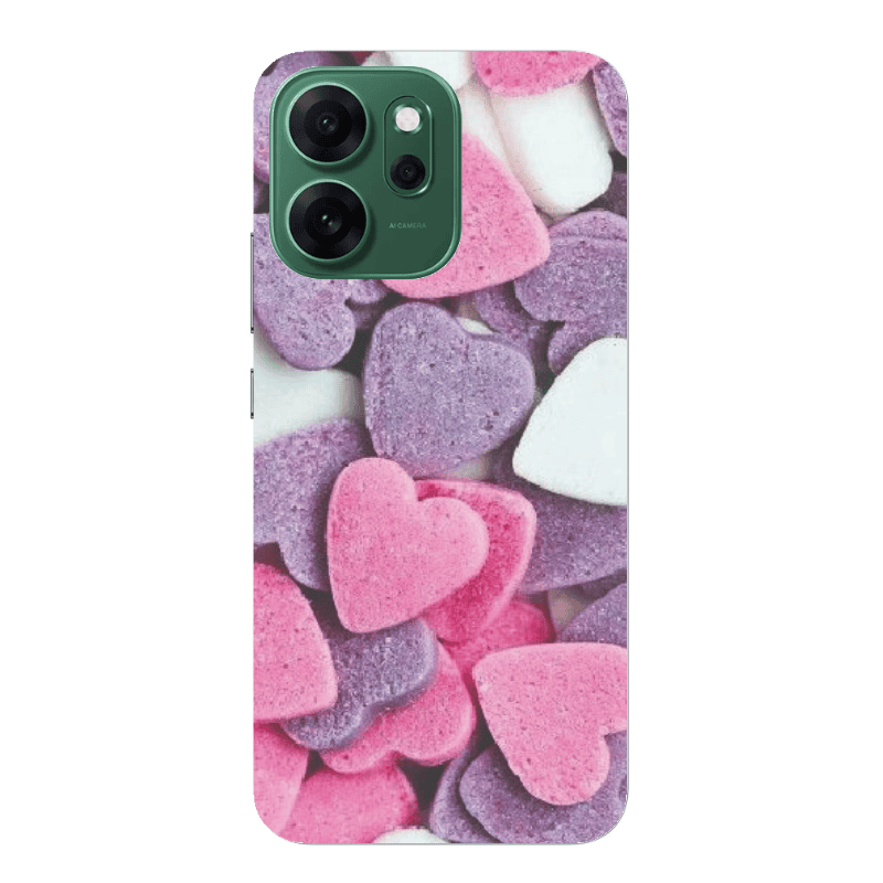 Oppo 14 F Sponge Hearts Transparent Silicone TPU Θήκη