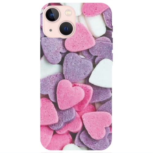 Apple iPhone 13 Sponge Hearts Transparent Silicone TPU Θήκη