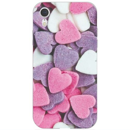 Apple iPhone Xr Sponge Hearts Transparent Silicone TPU Θήκη