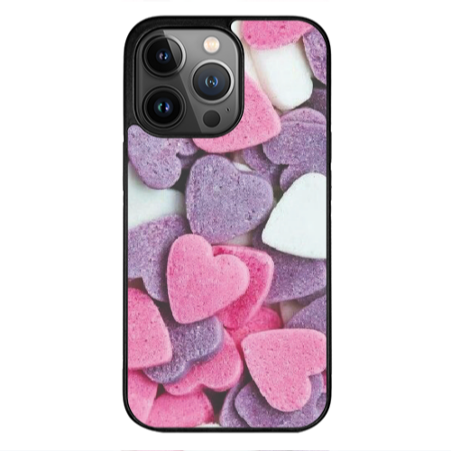Apple iPhone 13 Pro Max Sponge Hearts Black Glossy Θήκη