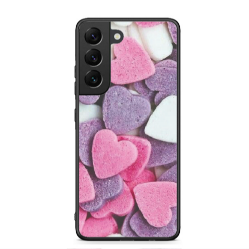 Samsung S22 Sponge Hearts Black Glossy Θήκη