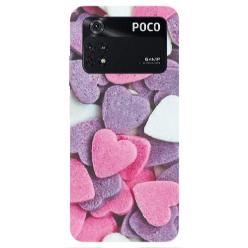 Xiaomi Poco M4 Pro 4G Sponge Hearts Transparent Silicone TPU Θήκη
