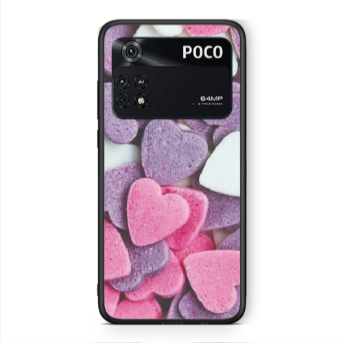 Xiaomi Poco M4 Pro 4G Sponge Hearts Black Glossy Θήκη