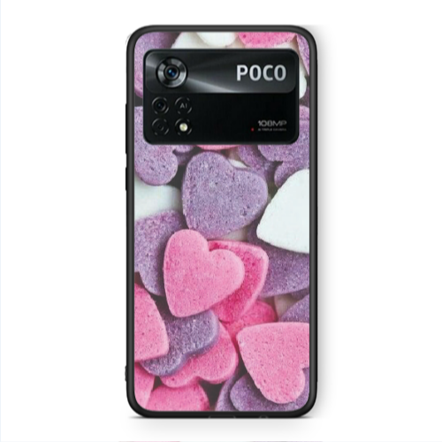 Xiaomi Poco X4 Pro Sponge Hearts Black Glossy Θήκη