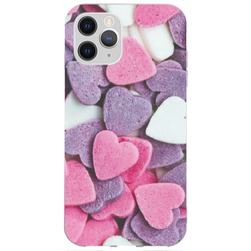 Apple iPhone 13 Pro Sponge Hearts Transparent Silicone TPU Θήκη