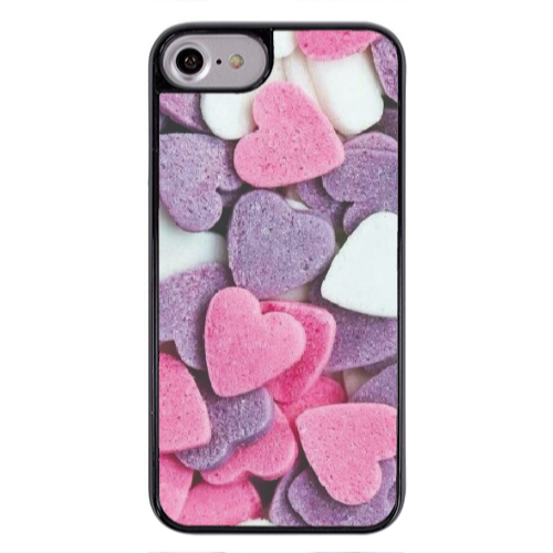 Apple iPhone 7 Sponge Hearts Black Glossy Θήκη
