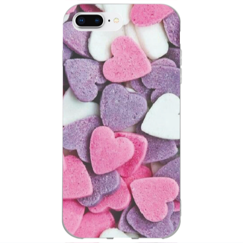 Apple iPhone 7 Plus Sponge Hearts Transparent Silicone TPU Θήκη