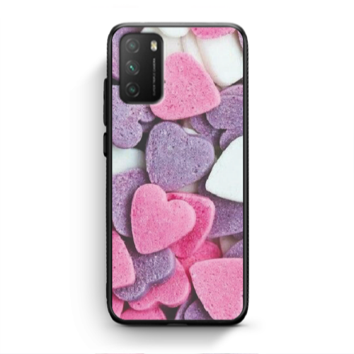 Xiaomi Poco M3 Sponge Hearts Black Glossy Θήκη