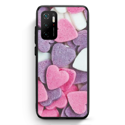 Xiaomi Poco M3 Pro Sponge Hearts Black Glossy Θήκη
