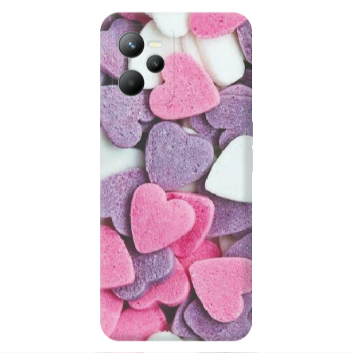 Realme C35 Sponge Hearts Transparent Silicone TPU Θήκη