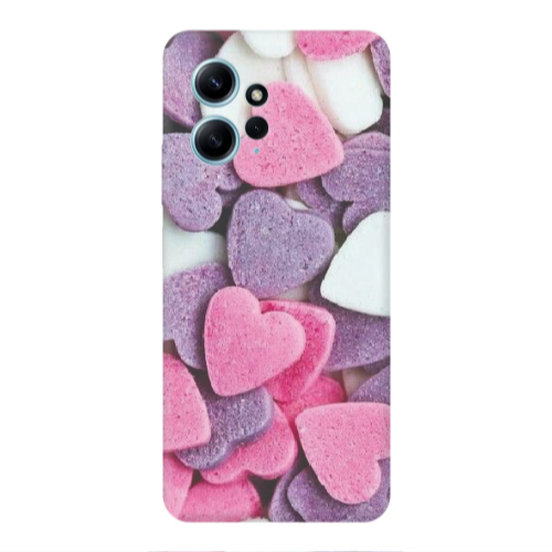 Xiaomi Redmi Note 12 4G Sponge Hearts Transparent Silicone TPU Θήκη