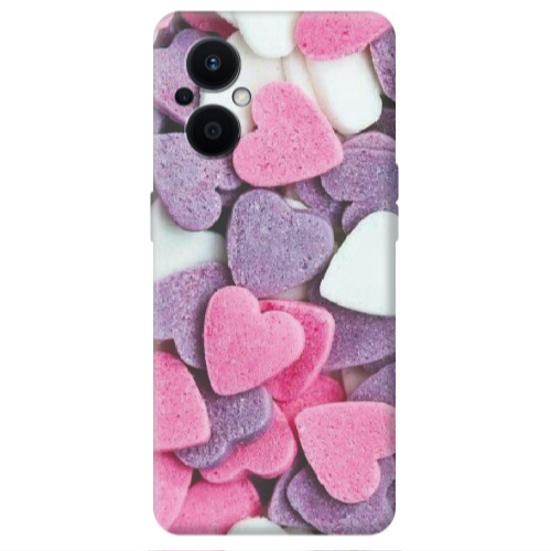 Oppo Reno 7 Lite Sponge Hearts Transparent Silicone TPU Θήκη