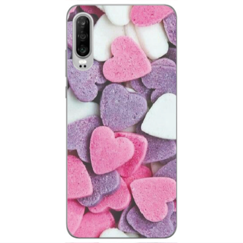 Huawei P30 Sponge Hearts Transparent Silicone TPU Θήκη
