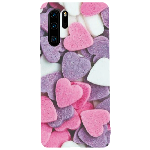 Huawei P30 Pro Sponge Hearts Transparent Silicone TPU Θήκη