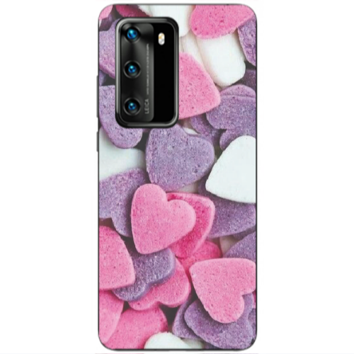 Huawei P40 Sponge Hearts Transparent Silicone TPU Θήκη