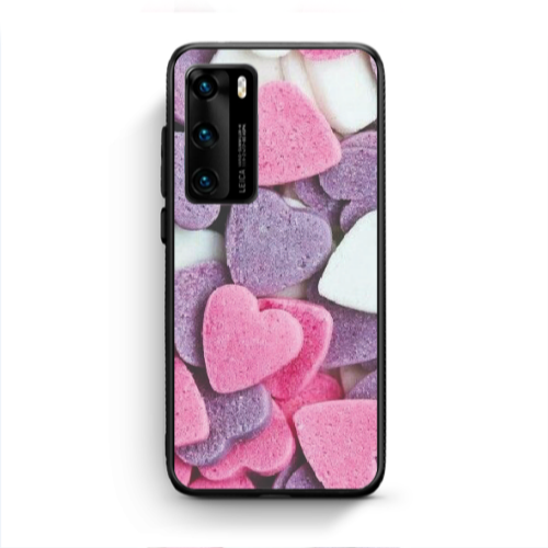 Huawei P40 Sponge Hearts Black Glossy Θήκη
